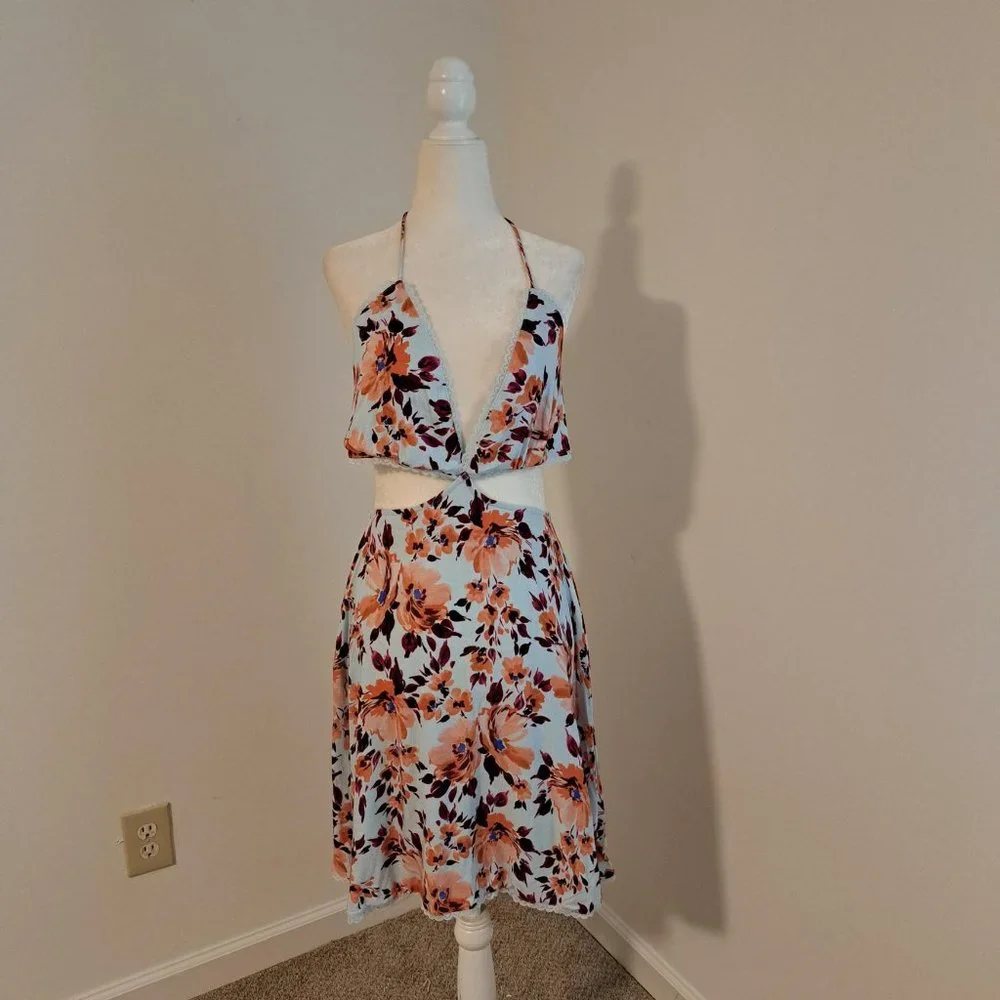 Alexia Admor Ali Fit And Flare Blue Floral Print Size Size 10 NWT